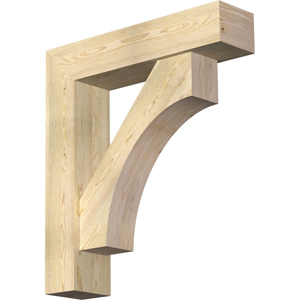 Ekena Millwork Westlake Block Rough Sawn Bracket w/ Offset Brace, Douglas Fir, 8"W x 34"D x 38"H BKT0806X34X38WTL05RDF - main